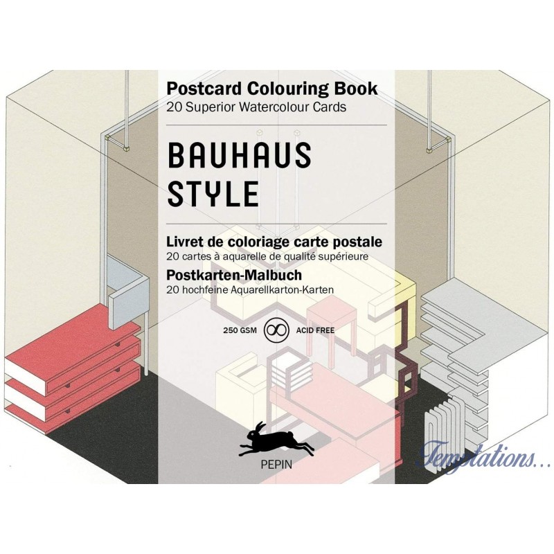 Carnet de cartes postal aquarelle  Style Bauhaus