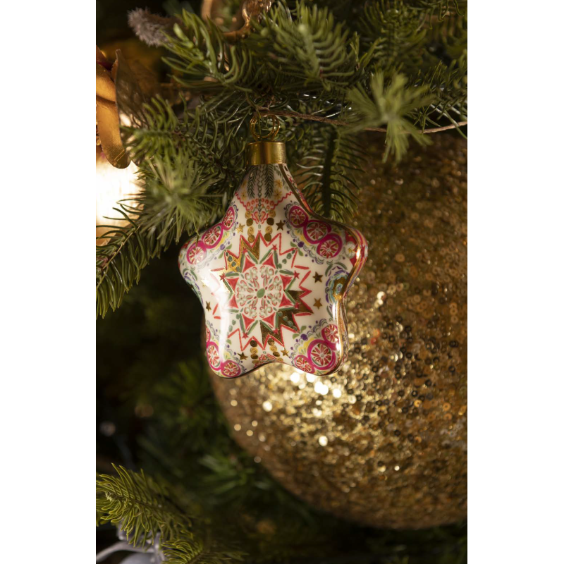 Décoration de Noël Tambourin Baci Milano Cosy Xmas gold