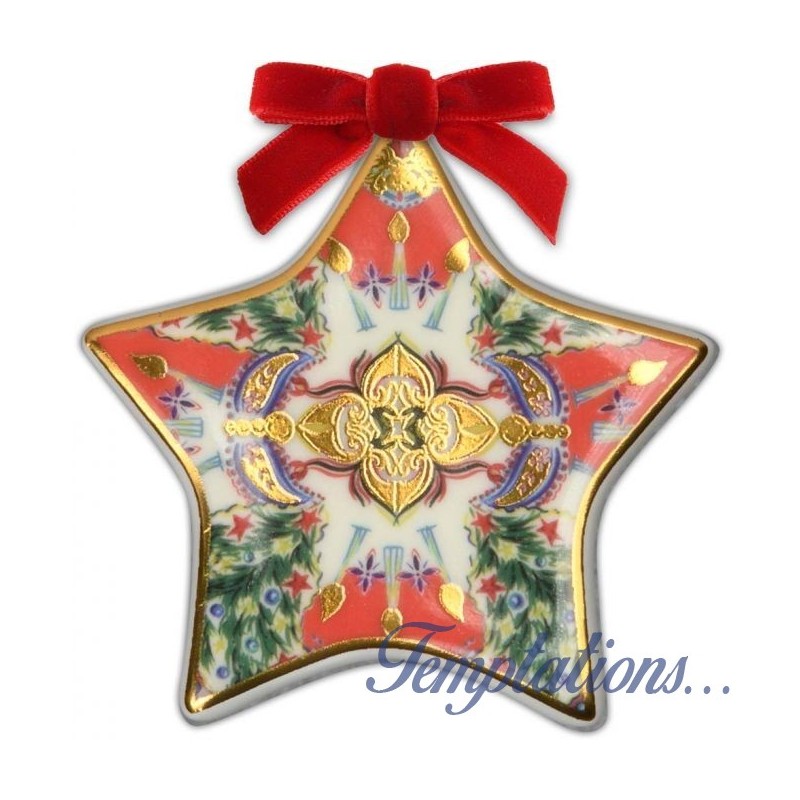 Décoration de Noël Étoile plate Baci Milano Cosy Xmas gold