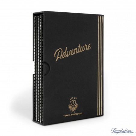 Coffret 5 carnets de voyage 'Aventure' Designworks Ink.