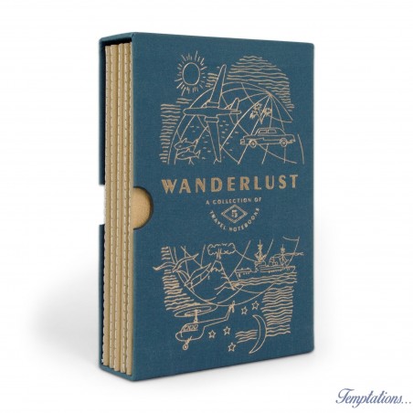 Coffret 5 carnets de voyage ' Wanderlust ' Designworks Ink.