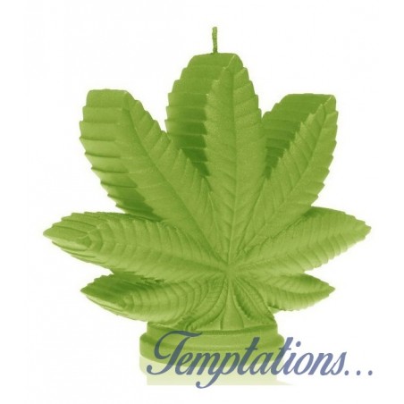 Bougie feuille de Cannabis vert lime Candellana