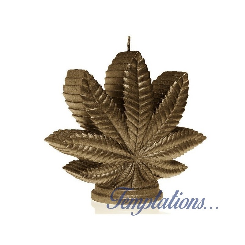 Bougie feuille de Cannabis Brass Candellana