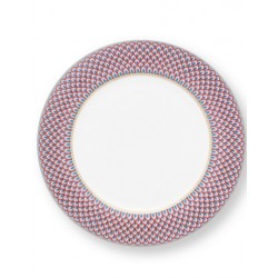 Assiette plate -Flower Festival - scallop rouge-bleu clair -Pip Studio