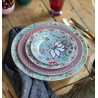 Assiette plate -Flower Festival - scallop rouge-bleu clair -Pip Studio