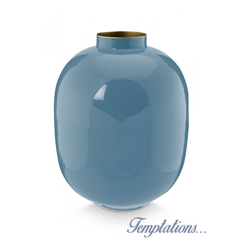 Vase métal bleu 32cm Studio Pip