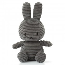 Peluche Miffy Lapin en velours côtelé gris foncé