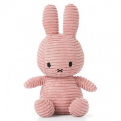 Peluche Miffy Lapin en velours côtelé rose