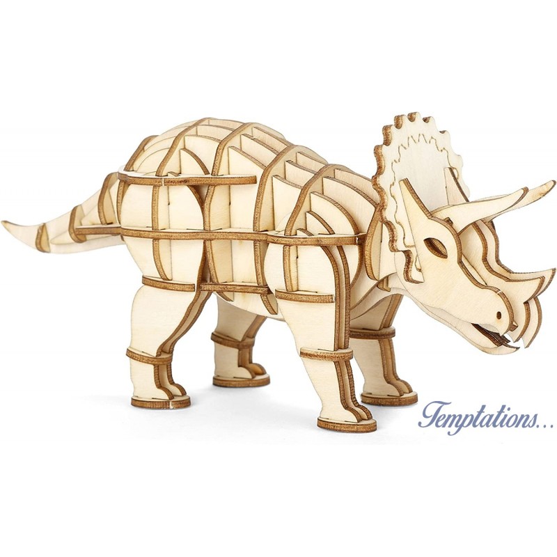 Puzzle en bois 3D Triceratops Kikkerland.