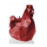 Bougie Poule origami rouge métal Candellana