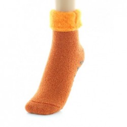 Chaussette chausson antidérapant orange pour bébé