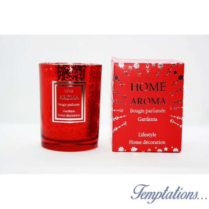 Bougie parfumée Gardénia Home Aroma rouge