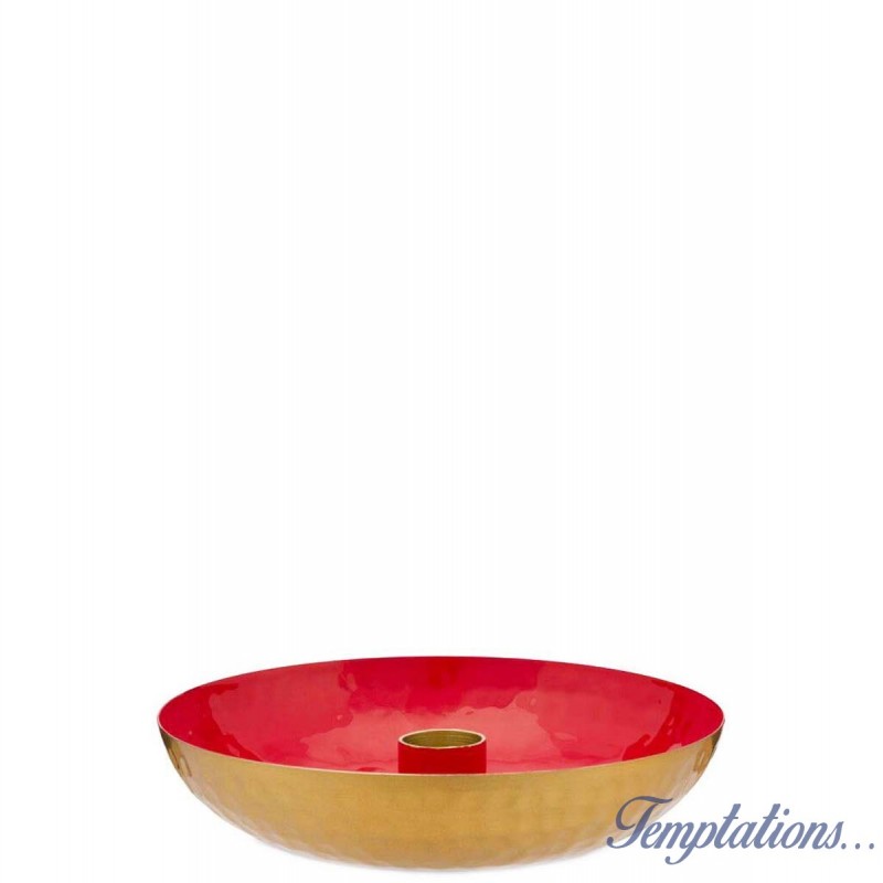 Bougeoir en métal Blushing rouge - 16 cm-Pip Studio