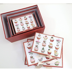 Set de 4 boîtes gigognes rectangulaires Cup cake -Dekoratief