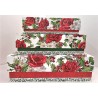 Set de 3 boîtes gigognes rectangulaires roses rouge et houx- Royal Garden