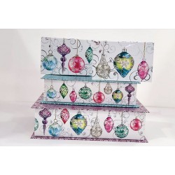 Set de 3 boîtes gigognes rectangulaires Boules de Noël - Royal Garden