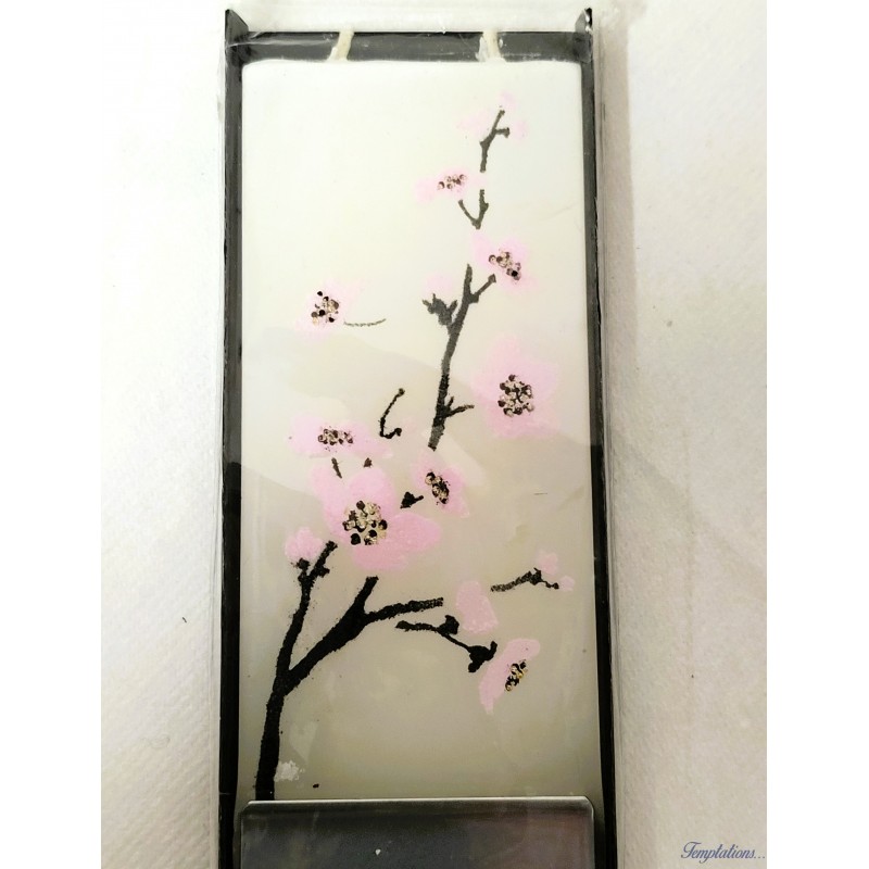 Bougie plate Fleurs de cerisier - Flatyz