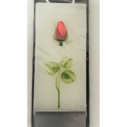 Bougie plate tulipe rouge -...