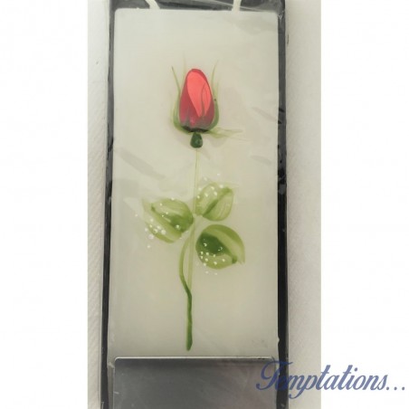 Bougie plate tulipe rouge - Flatyz