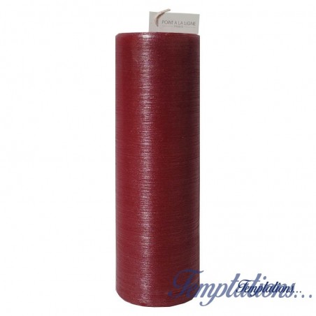Bougie pilier soie diamètre 15 cm Rouge