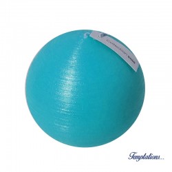 Bougie boule 10cm soie Turquoise