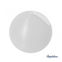 Bougie boule 6cm soie Blanc Perle