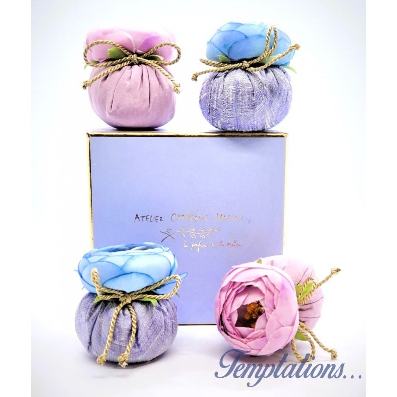 Coffret violet 4 baby boules à parfumer – Atelier Catherine Masson