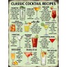 Plaque en métal Classic Cocktail Recipes