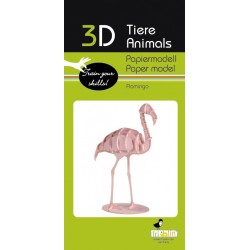 Maquette 3D en papier – Flamant rose